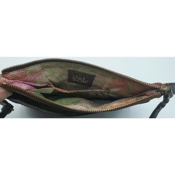 The Sak Crackle Brown Leather Suede Wristlet - Picture 5 of 7